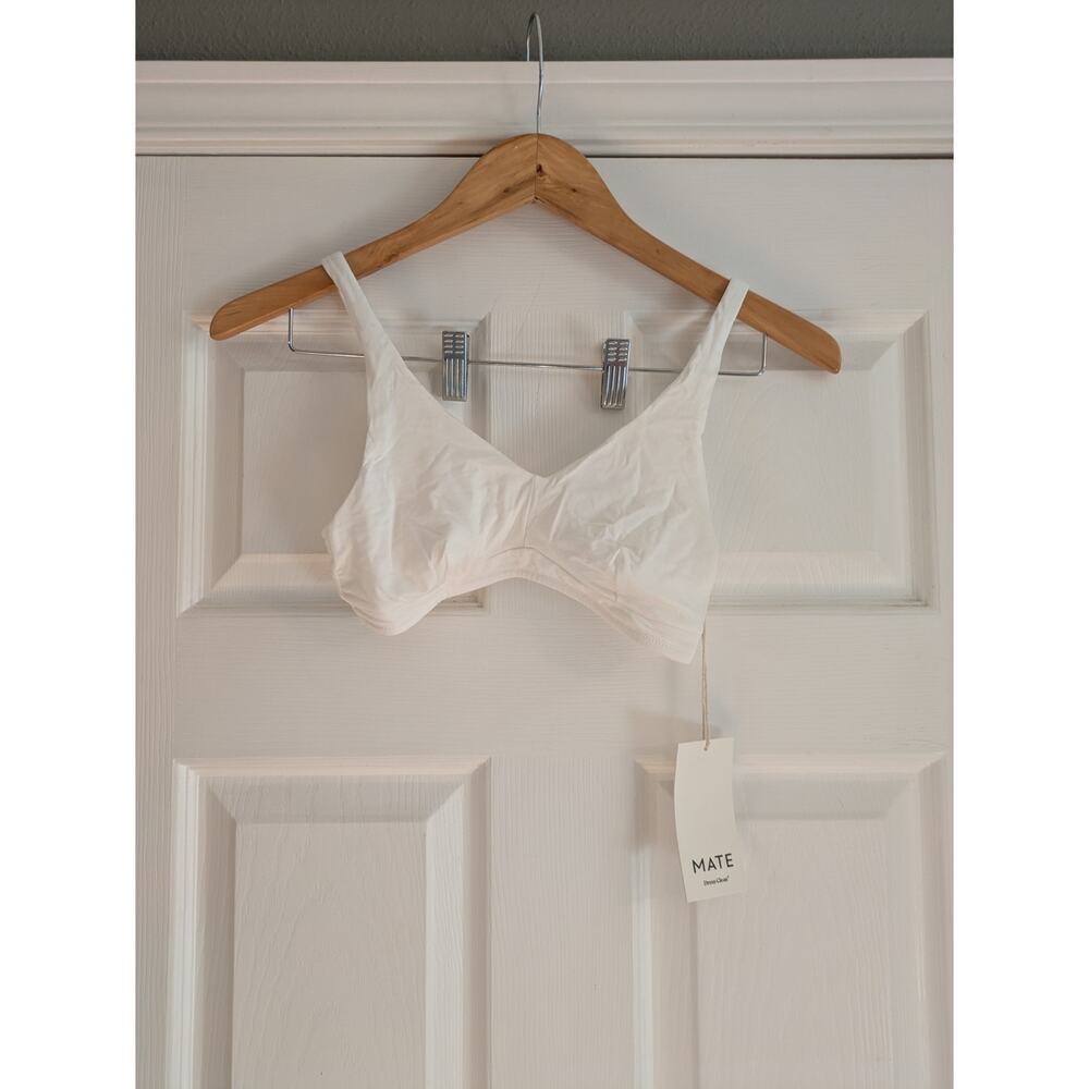 MATE The Label Tencel Comfort Wireless U-Neck Bra White S NWT